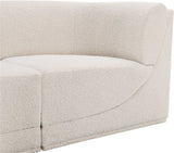 Westcoast Cream 128" Boucle Fabric Upholstered 6pc. Modular Sectional