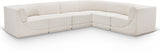 Westcoast Cream 128" Boucle Fabric Upholstered 6pc. Modular Sectional