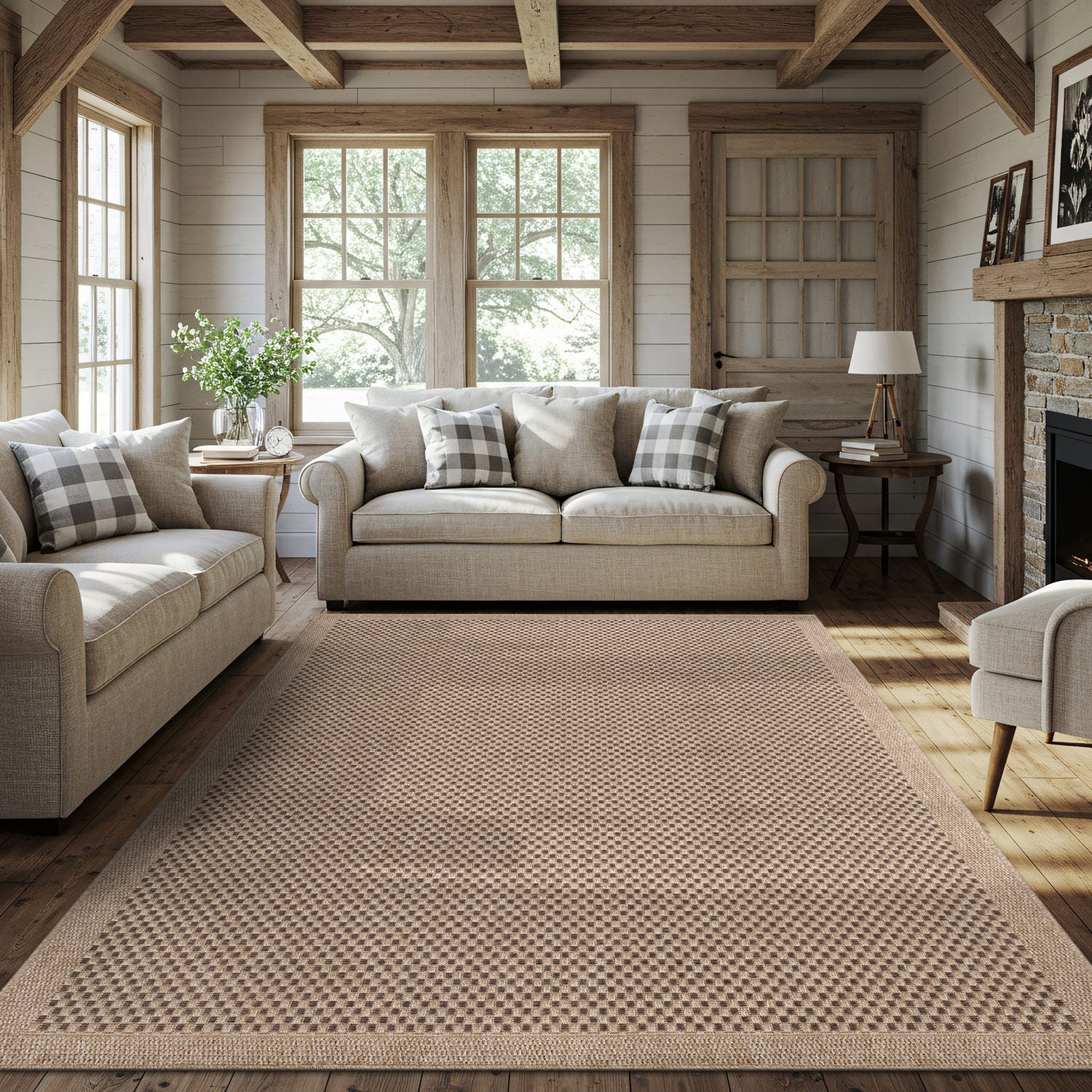 Fiora Natural 3 Jute-Look Rug | Pet-Friendly Texture