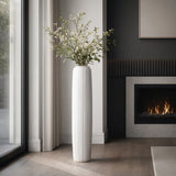Ramal White Rough Cylinder Floor Vase