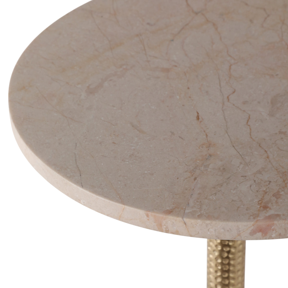 Graton Ivory/Gold Drink Table with Marble Top