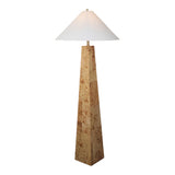 Milford Tan Burl Wood Floor Lamp