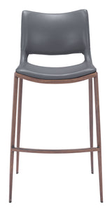 Ace Dark Gray & Walnut Barstool (Set of 2)