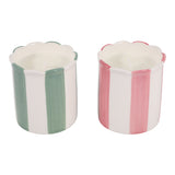 Sun City Multicolor Coconut Goji Orange Stripe Candles (Set of 2)