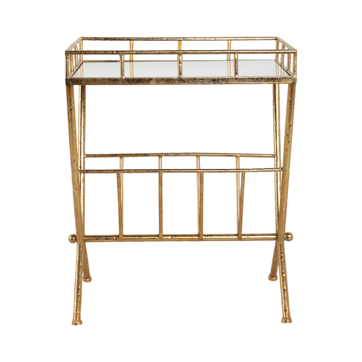Levis Gold Accent Table with Magazine