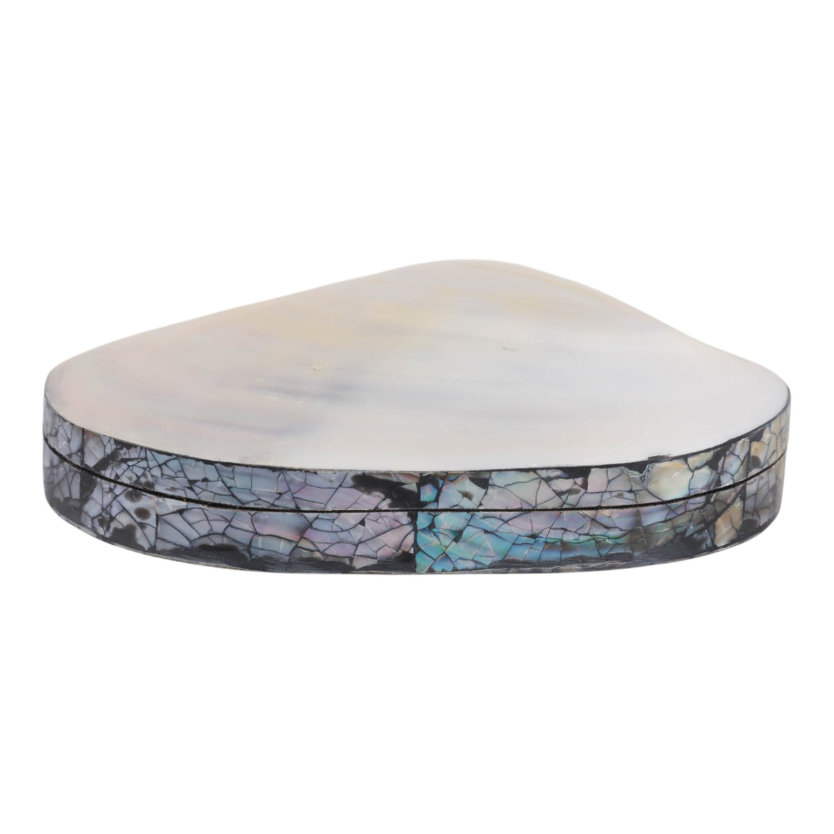 Potrero Natural/White Pearlized Shell Decorative Box