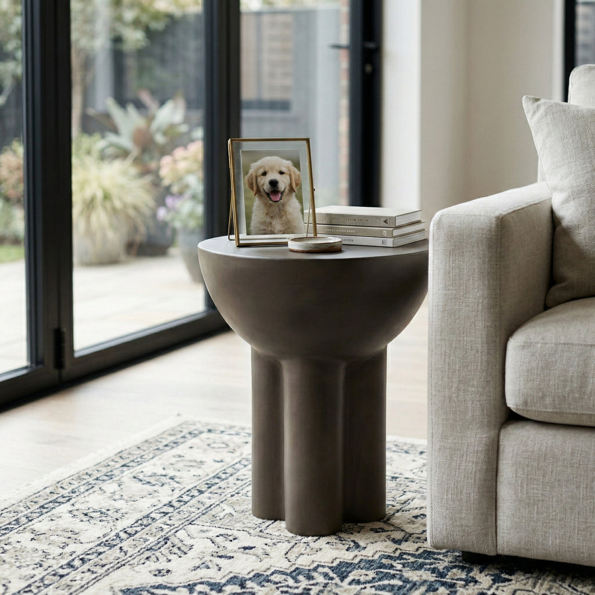 Upland Dark Gray Concrete Contemporary End Table