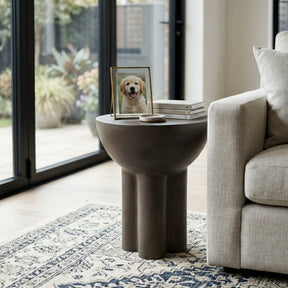 Upland Dark Gray Concrete Contemporary End Table