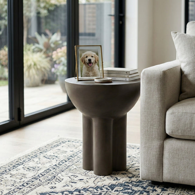 Upland Dark Gray Concrete Contemporary End Table