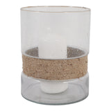 Paloma Natural/Clear Large Rope and Glass Hurricane