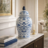 Park Hill White/Blue Temple Jar