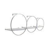 Grenada White/Silver Wood and Metal Wall Shelves (Set of 3)