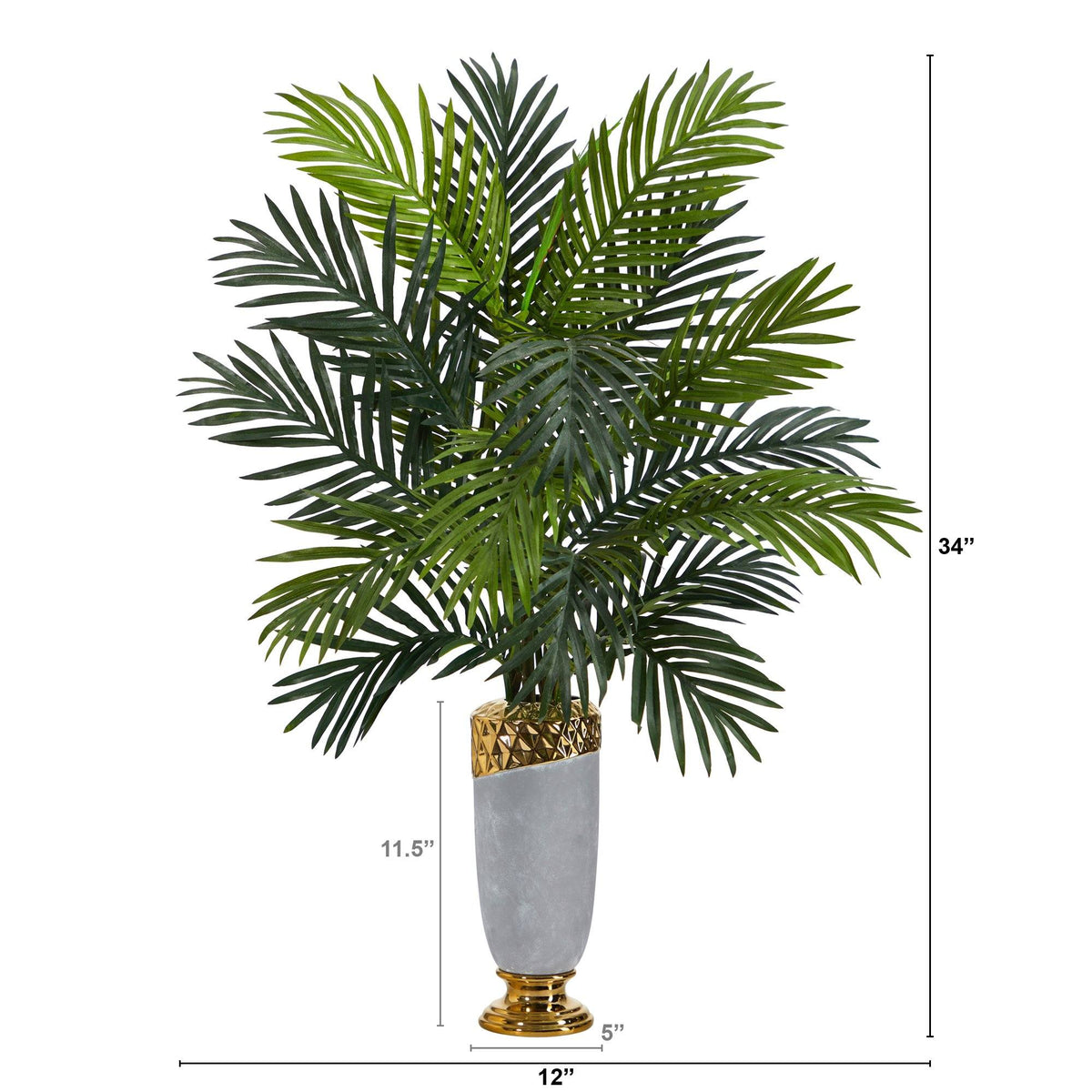 34” Areca Palm Artificial Plant in Designer Planter