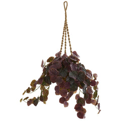 34” Peperomia Artificial Plant in Hanging Basket (Real Touch) - Ornate Home