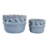 Fallonrun Blue Leaf Applique Planters (Set of 2)
