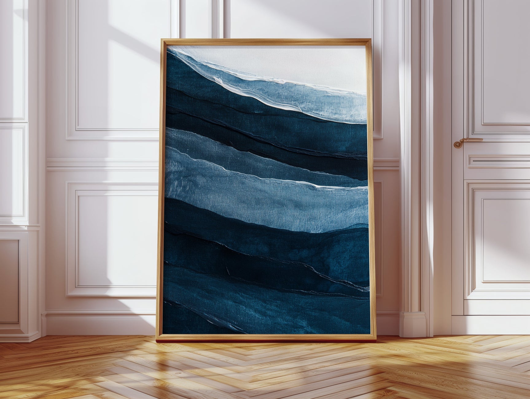 Serene Ocean Waves Abstract Painting