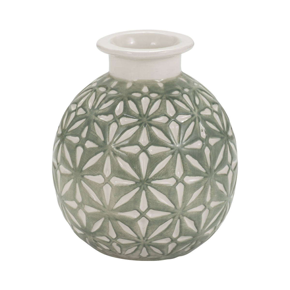 Wheeler Dark Sage Small Ceramic Daisy Vase