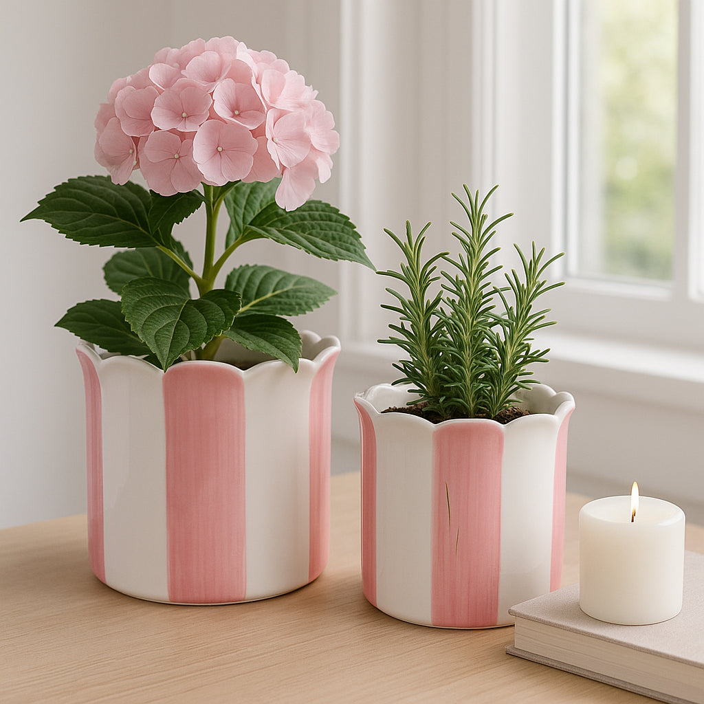 Rafeshaw Pink/White Planters (Set of 2)