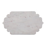 Nipinnawasee White/Tan Scallop Edge Oval Marble Tray