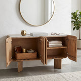 Mooney Flat Tan/Brown Modern 4-Door Cabinet