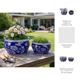 Henleydale Blue/White Large Planters (Set of 2)