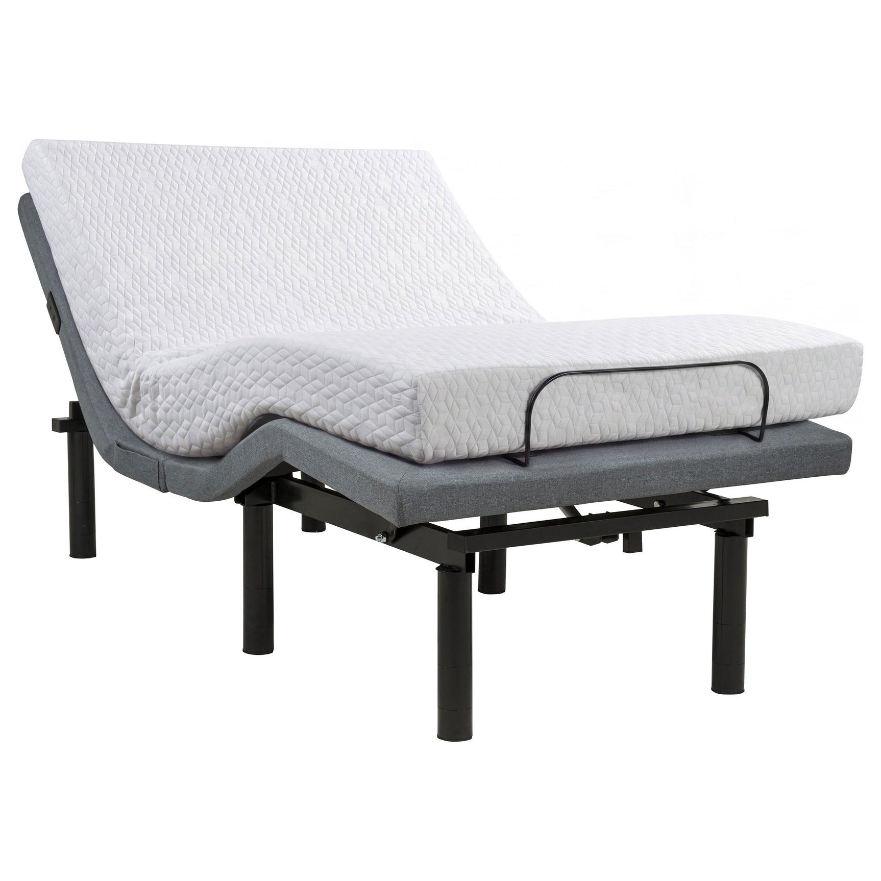 Weston Black And Grey Twin Dual-motor Massage Adjustable Bed Base In