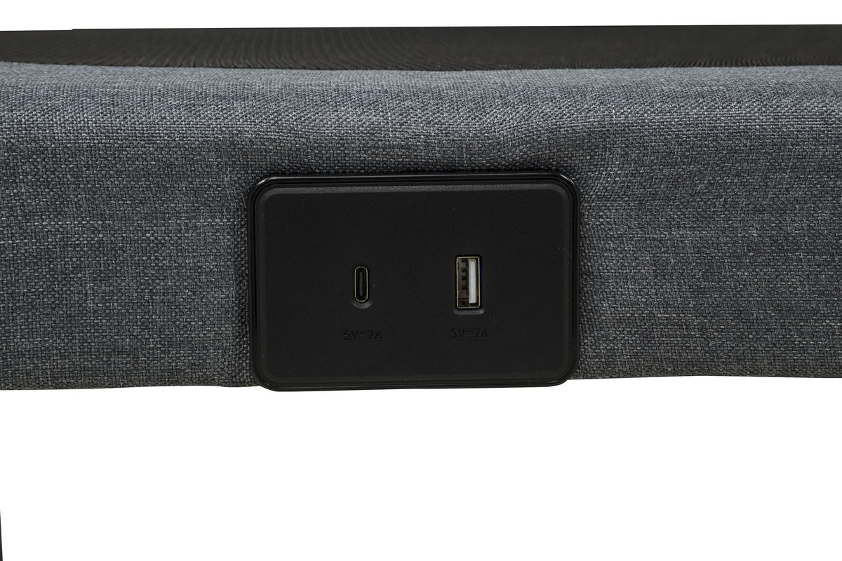 Weston Black And Grey Twin Dual-motor Massage Adjustable Bed Base In