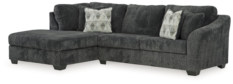 Biddeford Ebony 2-Piece Sectional with Chaise - Ornate Home