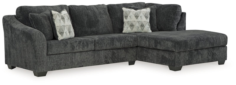 Biddeford Ebony 2pc Sectional with Chaise - Ornate Home