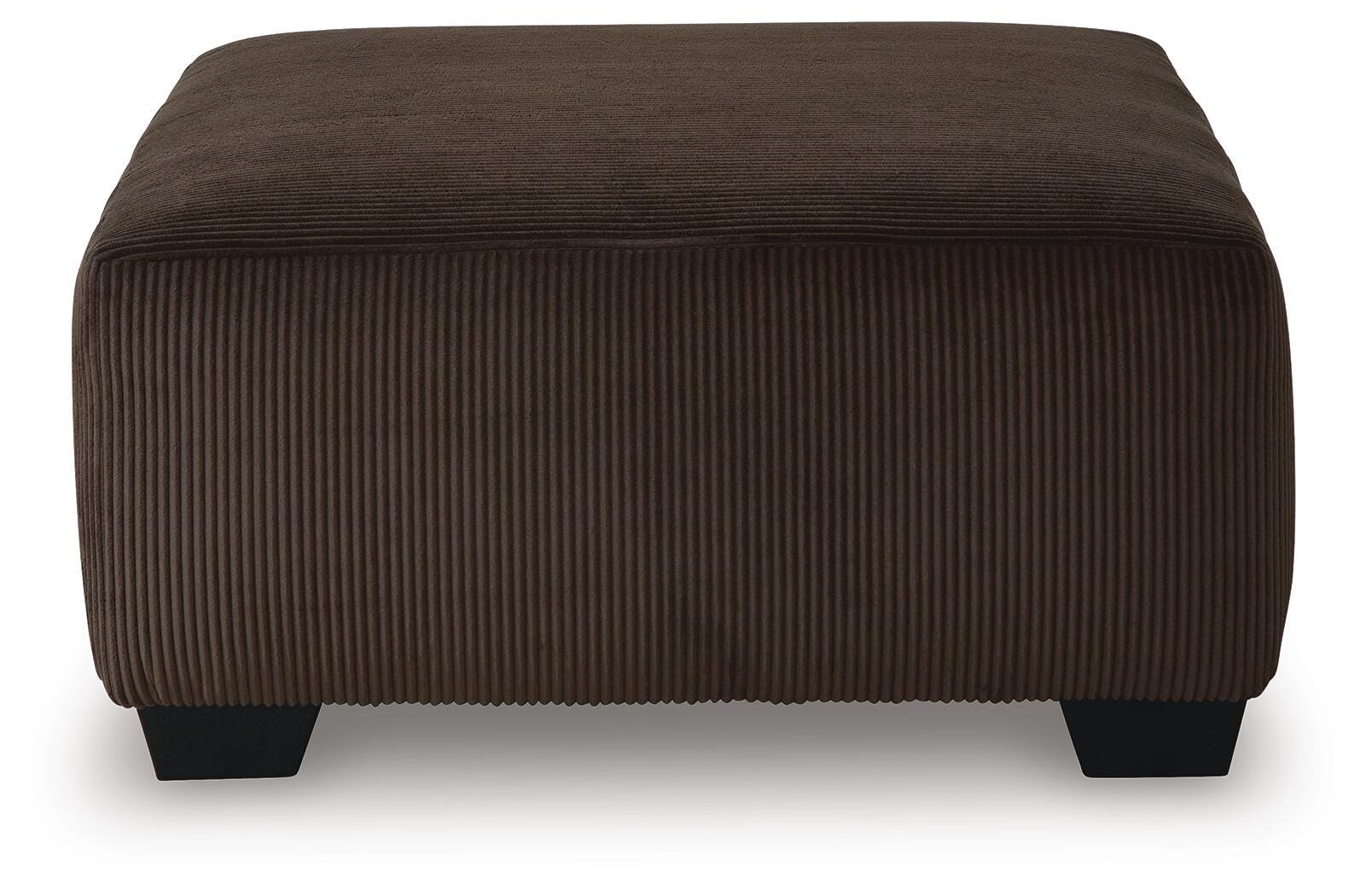 Kimlee Chocolate 3-Piece Sectional and Ottoman