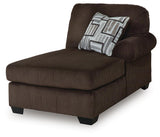 Kimlee Chocolate 3-Piece Sectional and Ottoman