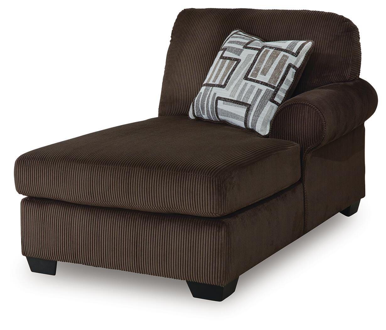 Kimlee Chocolate 3-Piece Sectional and Ottoman