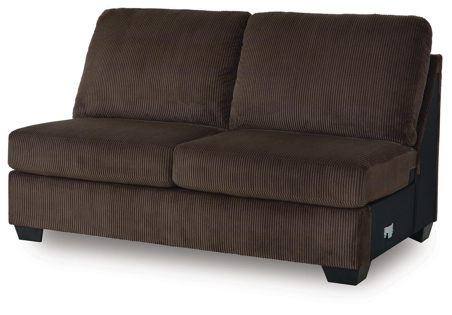 Kimlee Chocolate 3-Piece Sectional and Ottoman