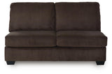 Kimlee Chocolate 3-Piece Sectional and Ottoman