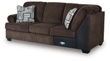 Kimlee Chocolate 3-Piece Sectional and Ottoman
