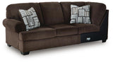 Kimlee Chocolate 3-Piece Sectional and Ottoman