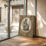 Victorian Rabbit in Floral Frame