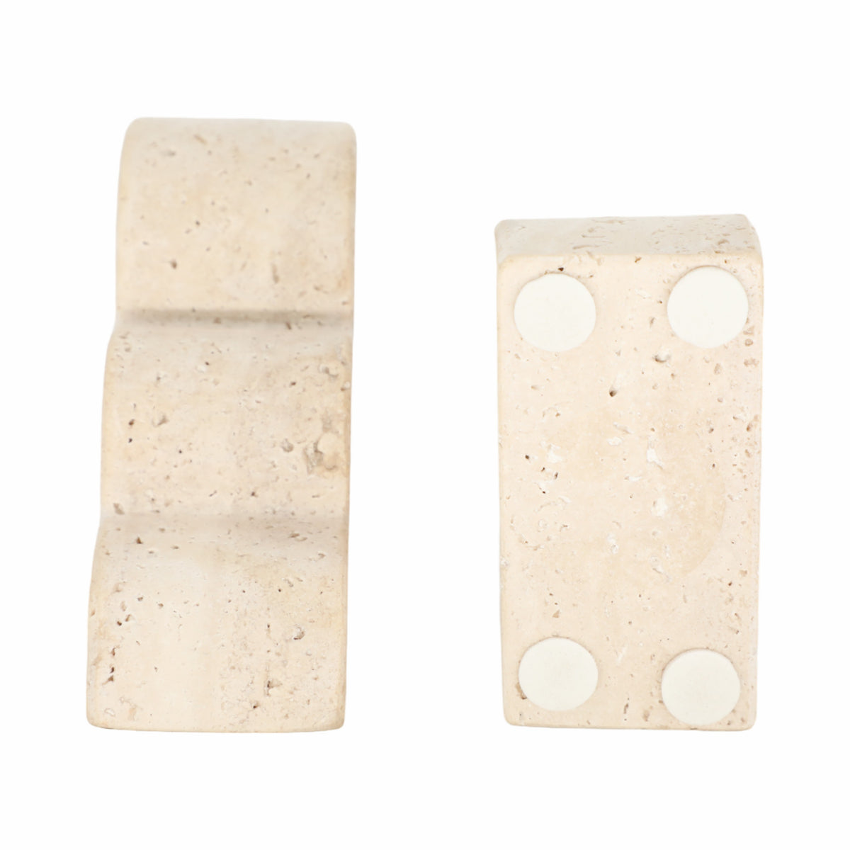Roche Tan Travertine Cloud Bookends (Set of 2)