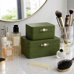 Evertonport Green/Gold Rounded Corner Boxes (Set of 2)