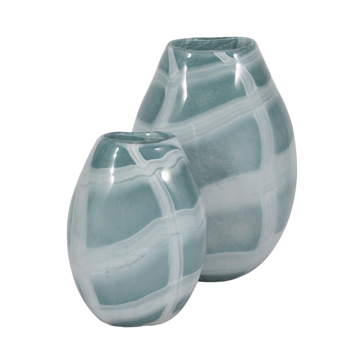 Pearlcrest Blue/White Glass Vase