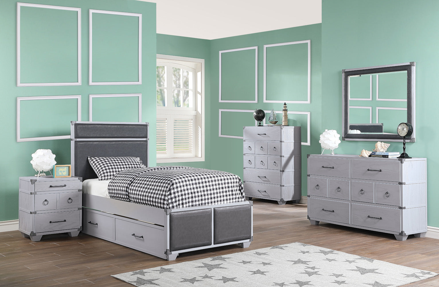 Orchest Gray Nightstand w/ USB
