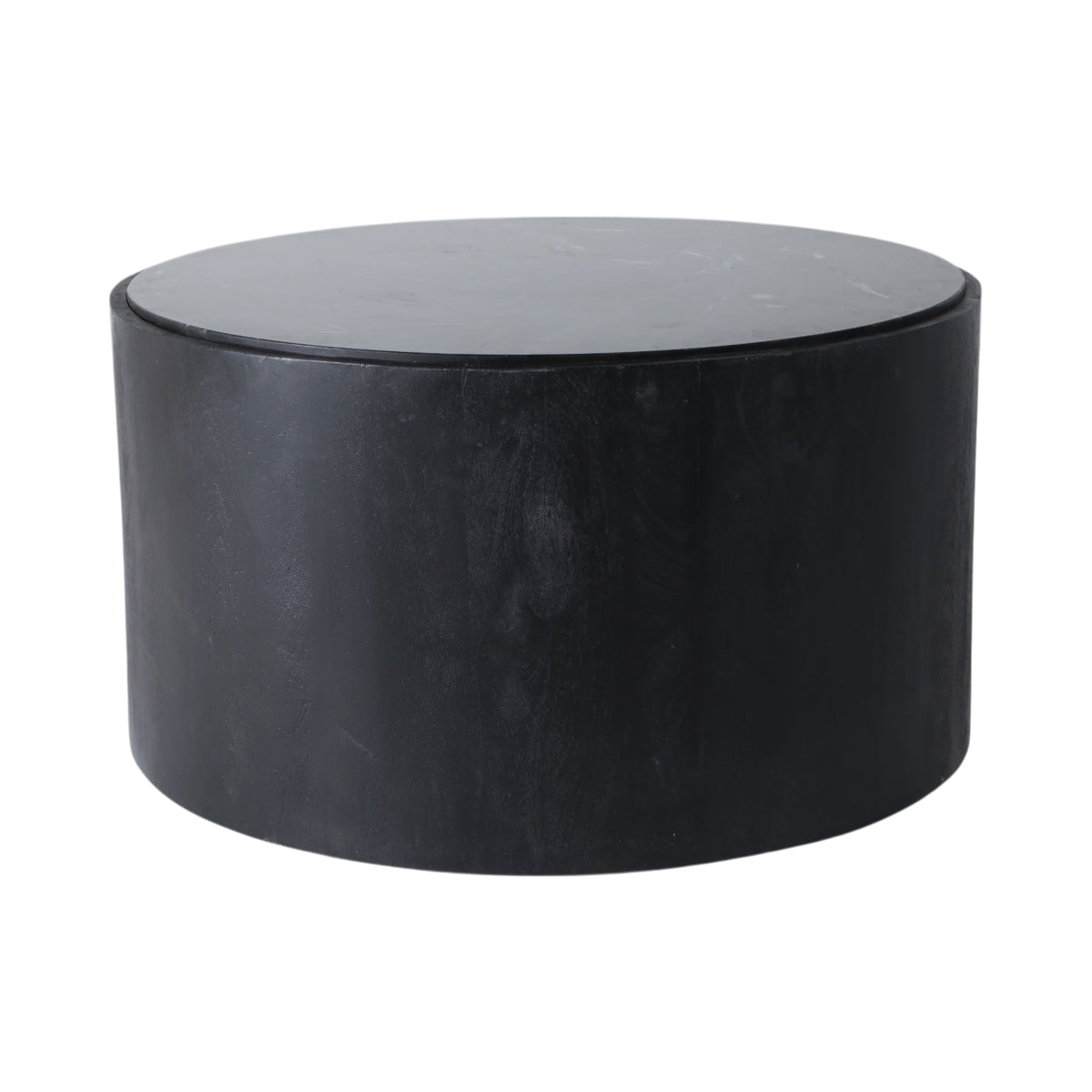Johnsville Black/White Marble Inlay Round Coffee Table