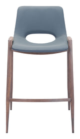 Desi Azure Gray & Walnut Counter Stool (Set of 2)