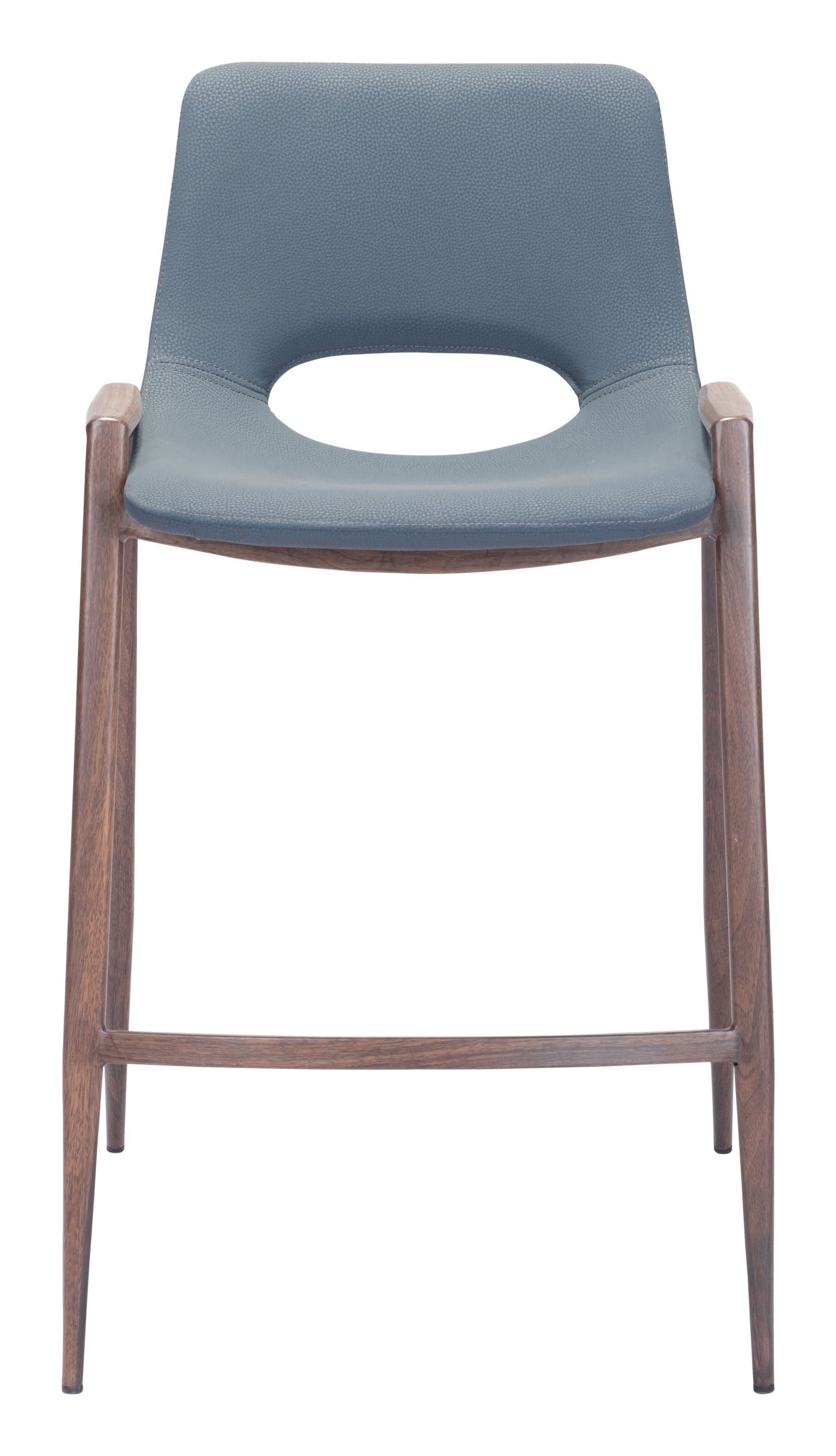 Desi Azure Gray & Walnut Counter Stool (Set of 2)