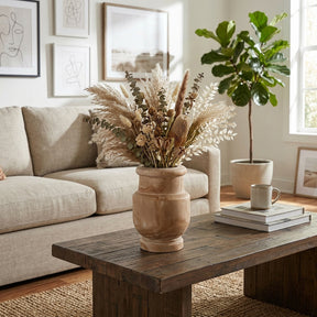 Menifee Natural Traditional Wood Vase