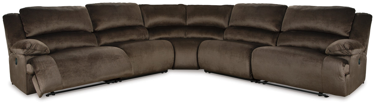 Clonmel Chocolate 5-Piece Reclining Sectional - Ornate Home