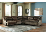 Clonmel Chocolate 5-Piece Reclining Sectional - Ornate Home