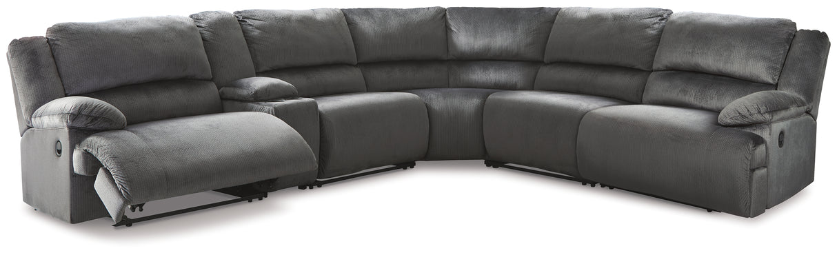 Clonmel Charcoal 6-Piece Reclining Sectional - Ornate Home