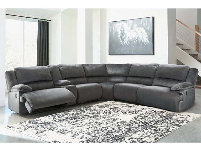 Clonmel Charcoal 6-Piece Reclining Sectional - Ornate Home