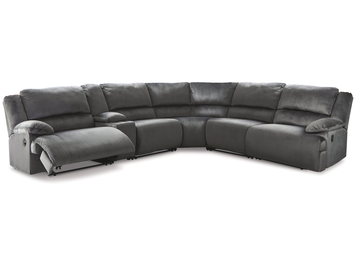 Clonmel Charcoal 6-Piece Reclining Sectional - Ornate Home